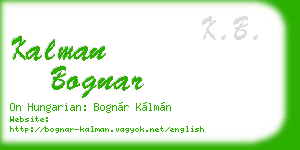 kalman bognar business card